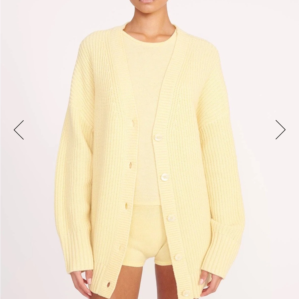 Staud Matilda cardigan in lemon drop